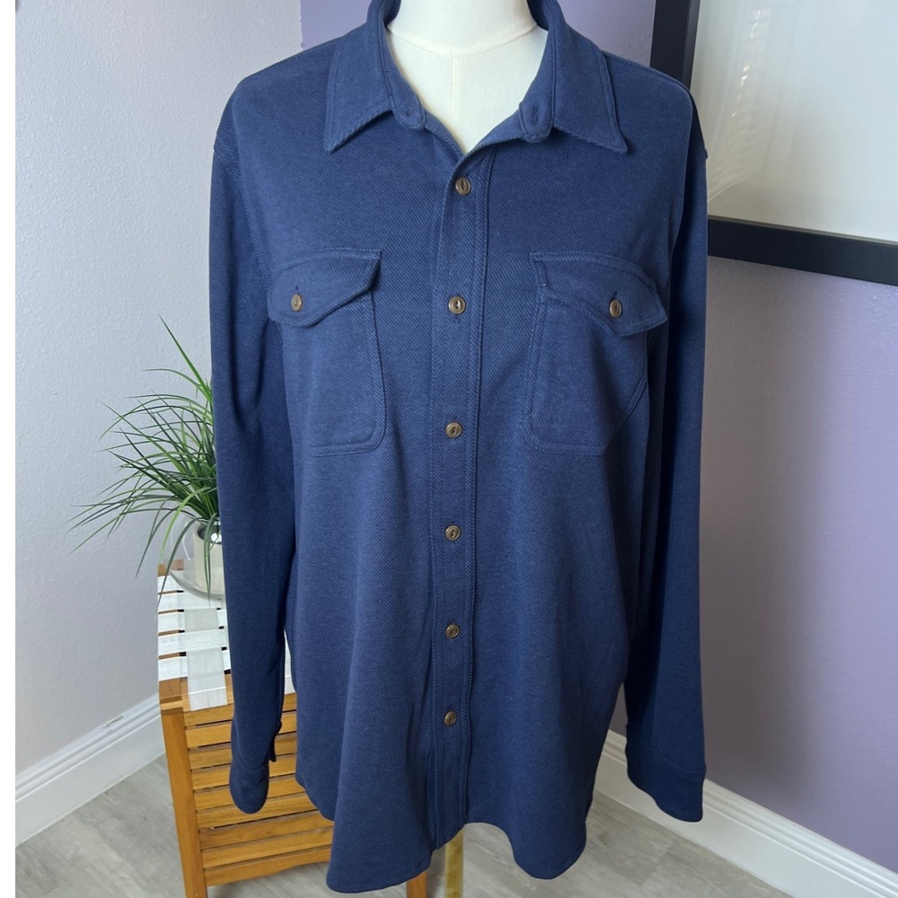 J.Crew Men's Double-Knit Work Shirt Jacket Navy Size L Workwear Utility NWT